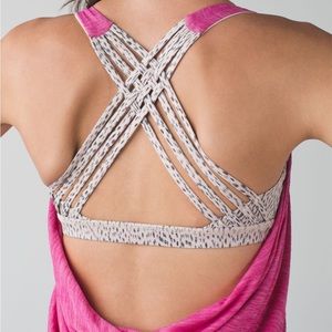 Lululemon Wild Tank Heathered Jewelled Magenta / Dottie Dash White Black